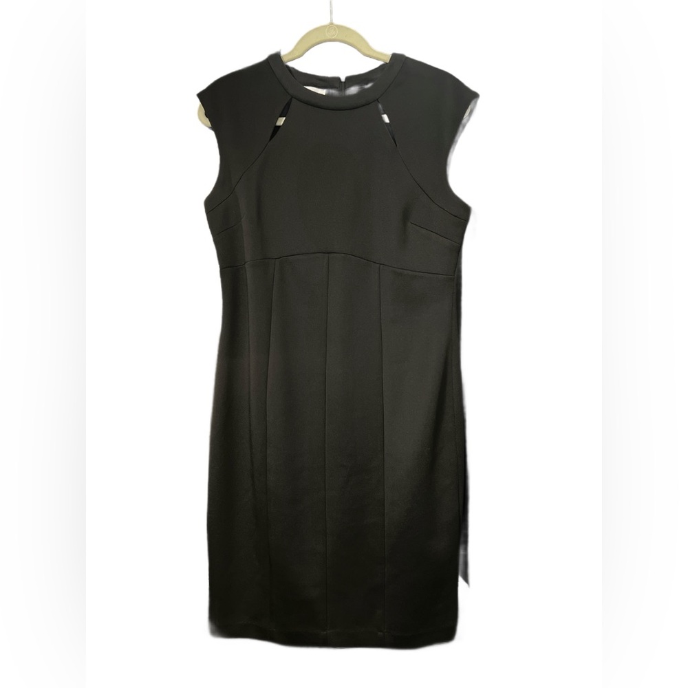 London Times Black Cap Sleeve Mini Dress